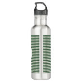 Personalized Green Gingham Pattern & Custom Name Waterfles (Achterkant)
