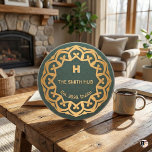 Personalized Green & Gold Mandala "The Smith Hub", Zandsteen Onderzetter<br><div class="desc">Elevate your home bar with this custom-designed coaster. Featuring an elegant gold mandala border on a deep green background, it is personalized with the initial "H", "THE SMITH HUB", "Est. 2026", and "Dublin". Perfect as a unique housewarming, wedding, or anniversary gift, or as a stylish addition to your own pub....</div>