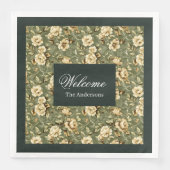 Personalized Green Gold Napkins Modern Elegant Servet (Voorkant)