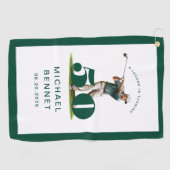Personalized Green Golf 50th Birthday Golfhanddoek (Horizontaal)