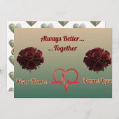 Personalized Green Heart&Bouquet-valentine's card Feestdagenkaart (Voorkant / Achterkant)