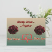 Personalized Green Heart&Bouquet-valentine's card Feestdagenkaart (Staand voorkant)