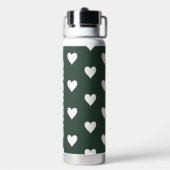 Personalized Green Heart Pattern Waterfles (Achterkant)