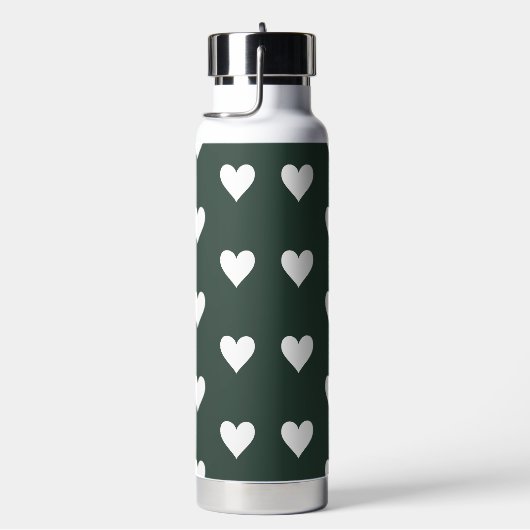 Personalized Green Heart Pattern Waterfles (Rechts)
