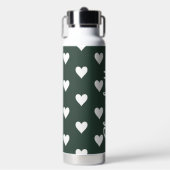 Personalized Green Heart Pattern Waterfles (Voorkant)