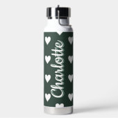 Personalized Green Heart Pattern Waterfles (Links)