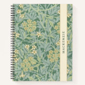 Personalized Green Jasmine Floral Pattern Notitieboek (Voorkant)