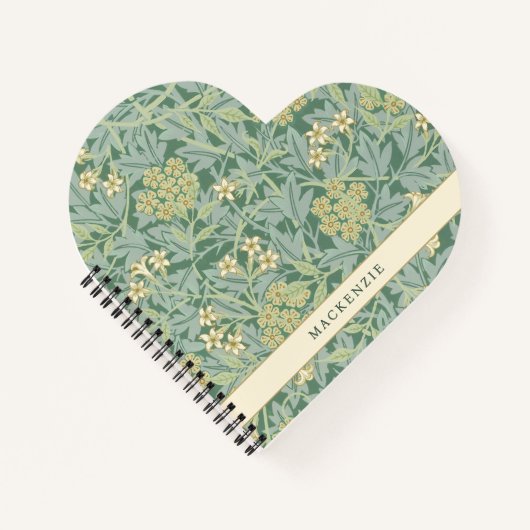 Personalized Green Jasmine Floral Pattern Notitieboek (Voorkant)