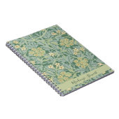 Personalized Green Jasmine Floral Pattern Notitieboek (Rechterzijde)