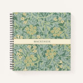 Personalized Green Jasmine Floral Pattern Notitieboek (Voorkant)