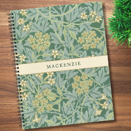 Personalized Green Jasmine Floral Pattern Notitieboek