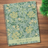Personalized Green Jasmine Floral Pattern Notitieboek