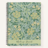 Personalized Green Jasmine Floral Pattern Notitieboek (Voorkant)