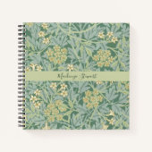 Personalized Green Jasmine Floral Pattern Notitieboek (Voorkant)