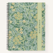 Personalized Green Jasmine Floral Pattern Notitieboek (Voorkant)