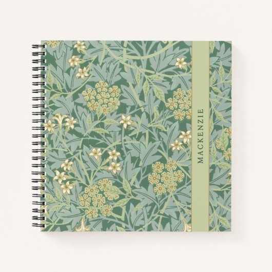Personalized Green Jasmine Floral Pattern Notitieboek (Voorkant)