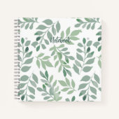 Personalized Green Leaf Spiral Notebook Notitieboek (Voorkant)