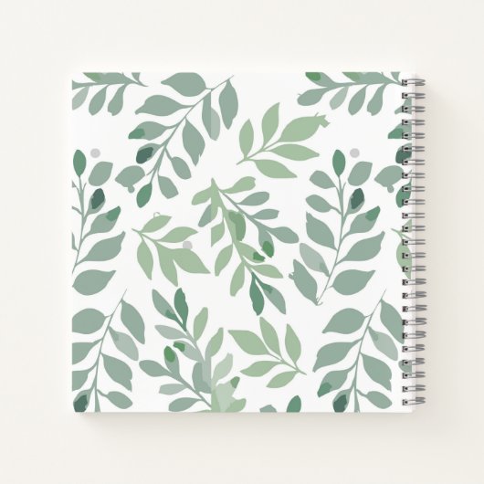Personalized Green Leaf Spiral Notebook Notitieboek (Achterkant)