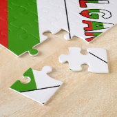 Personalized Green Name Bulgaria Flag Tiled Legpuzzel (Zijkant)