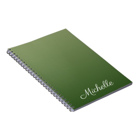 Personalized green ombre notitieboek (Rechterzijde)