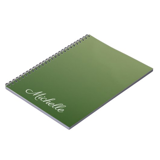 Personalized green ombre notitieboek (Linkerzijde)