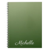 Personalized green ombre notitieboek (Voorkant)