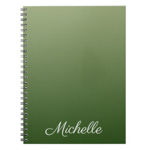 Personalized green ombre notitieboek