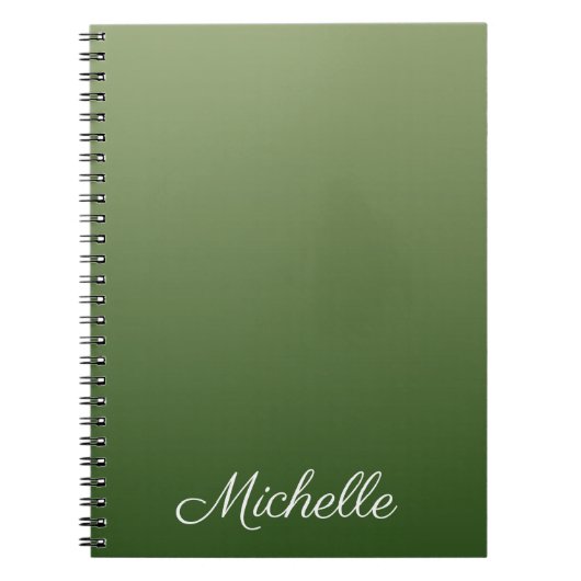 Personalized green ombre notitieboek (Voorkant)