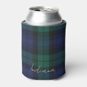 Personalized Green Plaid Checkered Rustic Tartan Blikjeskoeler (Blikje Voorkant)