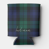 Personalized Green Plaid Checkered Rustic Tartan Blikjeskoeler (Voorkant)