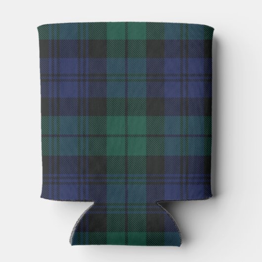 Personalized Green Plaid Checkered Rustic Tartan Blikjeskoeler (Achterkant)