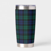 Personalized Green Plaid Checkered Rustic Tartan Geïsoleerde Drinkbeker (Achterkant)