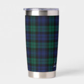 Personalized Green Plaid Checkered Rustic Tartan Geïsoleerde Drinkbeker (Rechts)