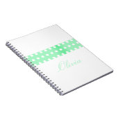 Personalized Green Poka Dots Notitieboek (Rechterzijde)