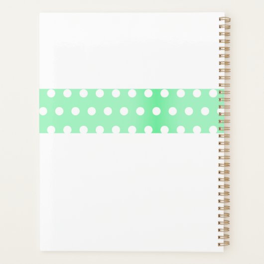 Personalized Green Poka Dots Planner (Achterkant)