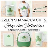 Personalized Green Shamrock Irish Family Name Notitiekaartje