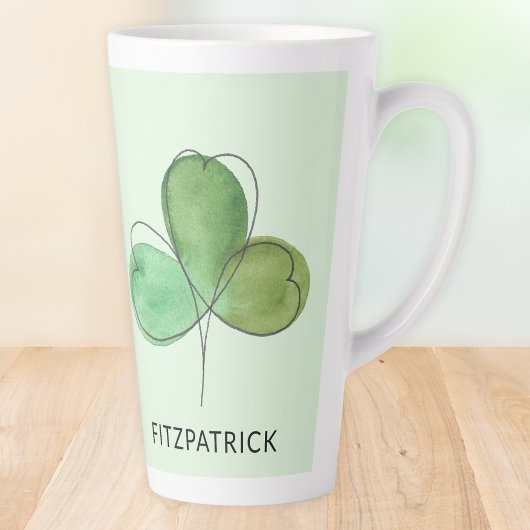 Personalized Green Shamrock Irish Heritage Latte Mok