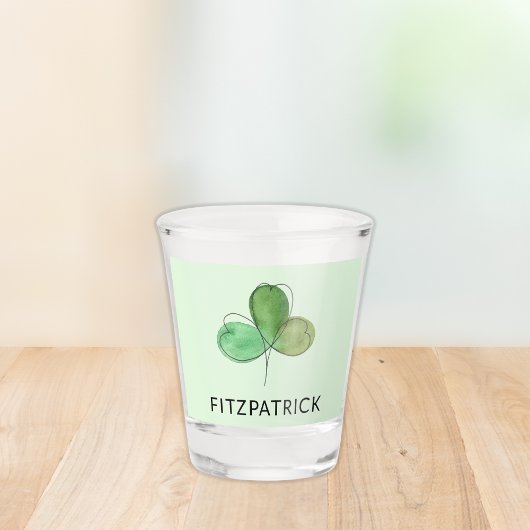 Personalized Green Shamrock Irish Heritage Shot Glas