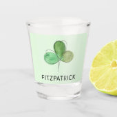 Personalized Green Shamrock Irish Heritage Shot Glas (Voorkant)