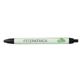 Personalized Green Shamrock Irish Heritage Zwarte Inkt Pen (Voorkant)