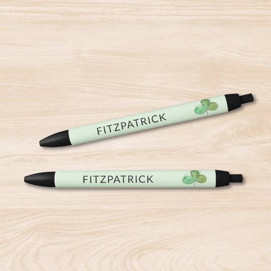 Personalized Green Shamrock Irish Heritage Zwarte Inkt Pen