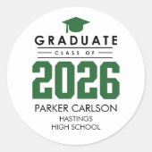 Personalized GreenClass of 2026 Graduation Sticker (Voorkant)