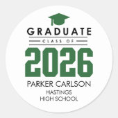 Personalized GreenClass of 2026 Graduation Sticker (Voorkant)