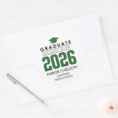 Personalized GreenClass of 2026 Graduation Sticker (Envelop)