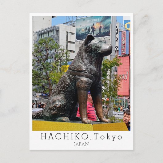 Personalized, Greetings from TOKYO, Hachiko, Japan Briefkaart (Voorkant)