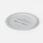 Personalized Grey 25th Wedding Anniversary Party Papieren Bordje (Gekanteld)
