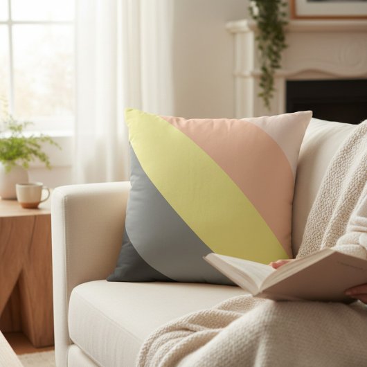 Personalized Grey and Peach Striped Monogram Kussen