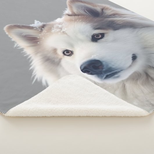 Personalized Grey Dog Photo Blanket Sherpa Deken (3/4)