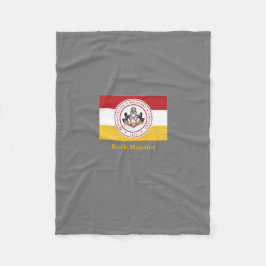 PERSONALIZED Grey Fleece Blanket met witte backer