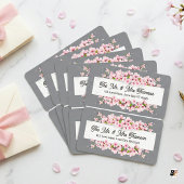 Personalized Grey & Pink Cherry Blossom Wedding  Etiket